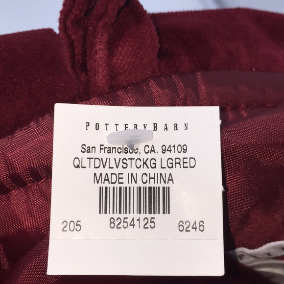 Pottery Barn Quilted Velvet Christmas Stocking Red Monogrammed David 24 inch - Picture 5 of 13